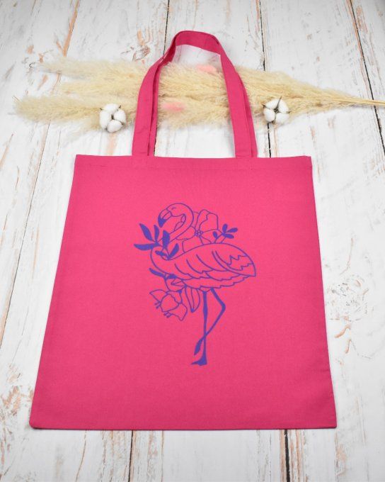 Tote bag flamant rose