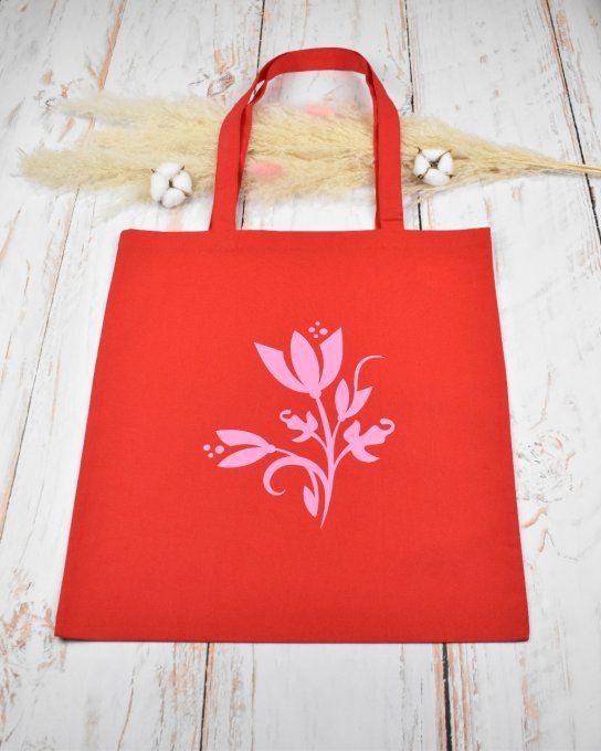 Tote bag fleur abstrait